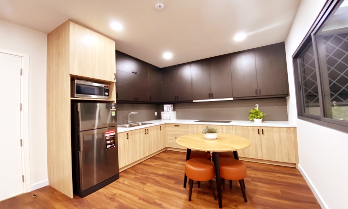 Good Kitchen and Interior Two Bedroom Serviced Apartment in District 3 Ho Chi Minh City